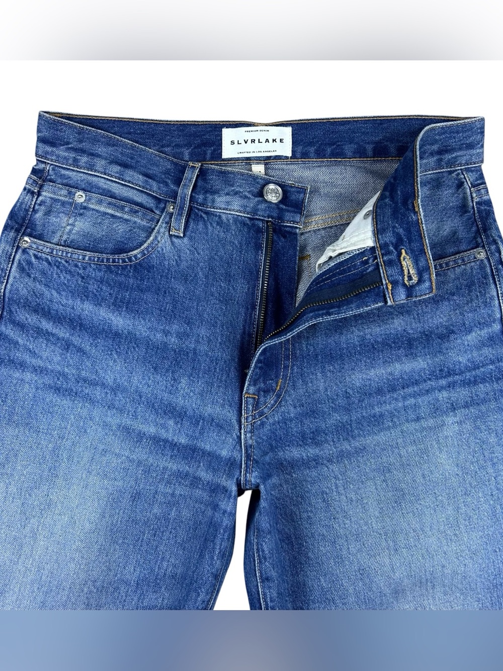 SLVRLAKE Sophie High Rise Straight Leg Jeans Size 28 Blue Denim Luxury USA - Picture 7 of 14
